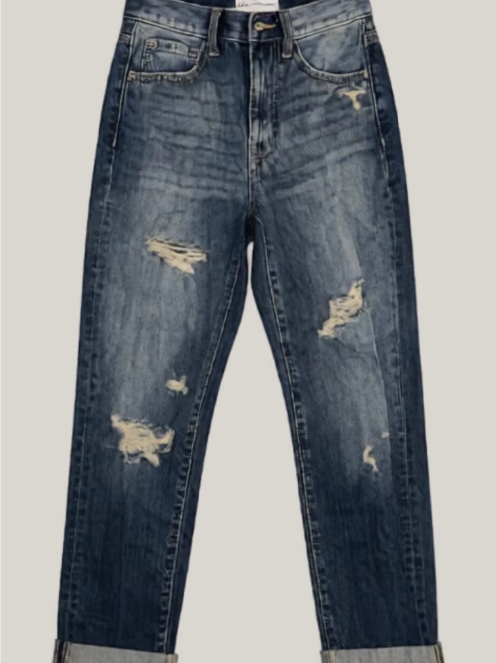 Buckle Women’s Straight Leg Distressed Jeans - Dark Blue